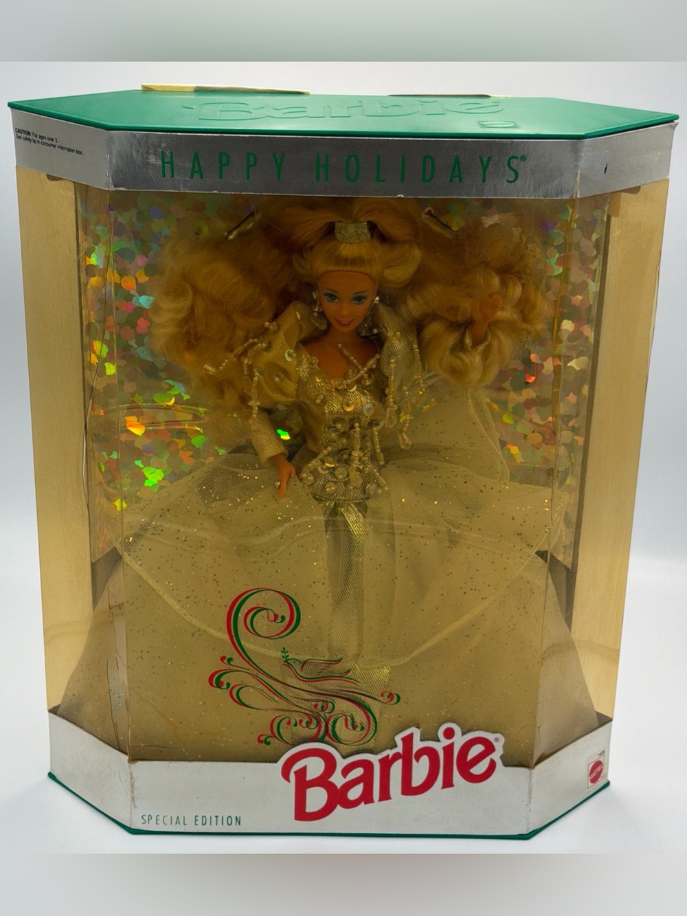 1992 Happy Holidays Barbie Doll Mattel Special Edition Blonde - Damaged Open Box